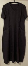 Kleid - 100 % Leinen - Marke WASCHBÄR - A-Linie - Farbe etwa anthrazitgrau