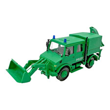 1:87 Mercedes-Benz Unimog Doppelkabine Polizei mit HIAB Kran & Frontschaufel H0
