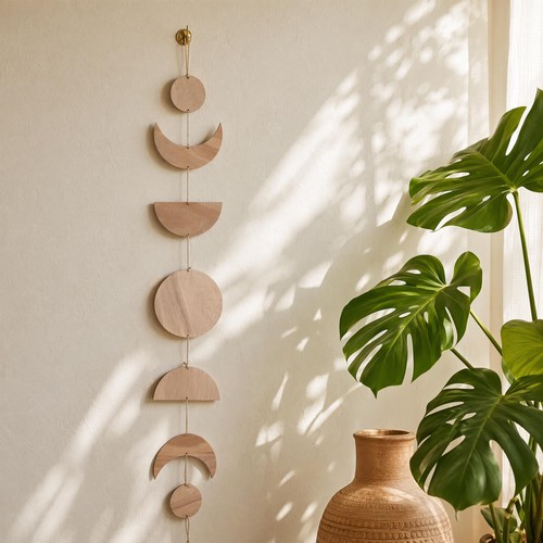 Boho wanddeko holz - sonne, mond