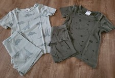 Schlafanzug/Pyjama: H&M, Gr. 122/128, 2 Stück, kurz, 4-teilig, Dinosaurier, grün