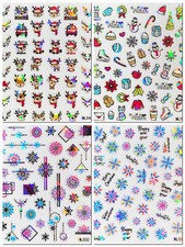 WEIHNACHTEN Nail Art Nagel Sticker selbstklebend Tattoo Laser Rentier 3009