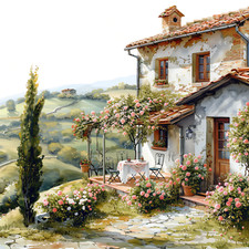 Deko Bild Italien Toskana Landschaft Wandbild Wanddeko Dekofliese Wandfliese