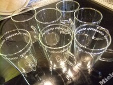 7 Teegläser, 3 Verran Schott Mainz, 4 Gläser Namenlos