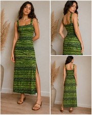 Vintage 90s Green Floral Maxi