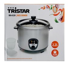 Tristar Reiskocher 2,2L Edelstahl/Schwarz 900 Watt Warmhaltefunktion RK-6129 