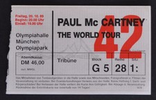 Paul McCartney, Ticket, 20.10.1989, Olympiahalle München + Tourprogramm