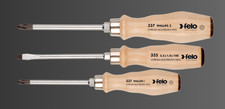 FELO Schraubendreher-Set mit Holzheft Holzgriff 3-tlg. PH + SLOT NEU