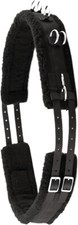 Mustang Longiergurt mit Kunstfell Horse Soft fuer Pony Cob Full Schwarz