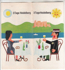 Faltprospekt "3 Tage Heidelberg", mit Stadtplan, Reklame,  ca. vor 1960