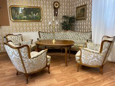 Chippendale Couchgarnitur, 3-Sitzer Sofa, 3 Sessel, 1 Tisch, sehr guter Zustand