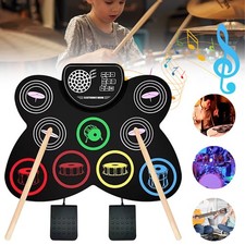Schlagzeug Elektronisch Drum Set 9 Pads Aufrollbar Elektrisches Schlagzeug-...