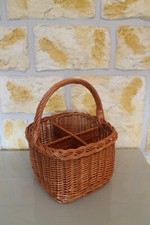 Flaschenkorb  4 Flaschen Weidenkorb Flaschenträger Flaschenhalter Einkaufskorb 