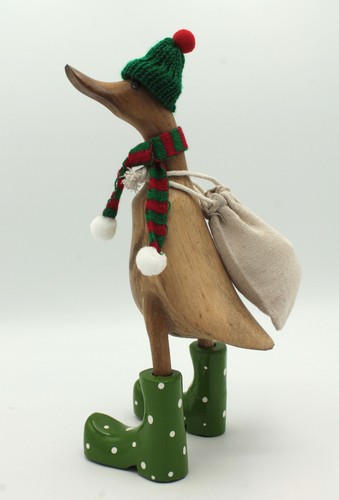 Winterente ente aus holz - winterente, mit