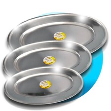 Servierplatte oval Edelstahl