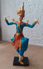 Puppe Tempeltänzer, Südostasien, Thailand, 24 cm hoch, Trachtenpuppe