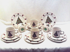 Weihnachtsservice Kaffeeservice 6. Gedecke Weihnachten Advent Tannenbaum Glocken