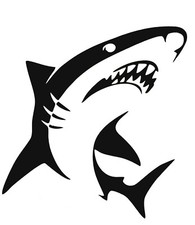 Auto Aufkleber Sticker Emblem  Heckscheibe Tuning Hai Fisch Schwarz P62