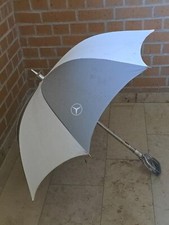 Vintage Seltener Mercedes-Benz Sonnenschirm mit Klappsitz 1960er Jahre, Ø 95 cm