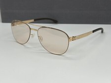Ic Berlin Sonnenbrille Herren gold Pilot oval Metall Wolfener  NP:499€