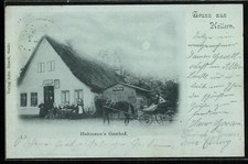 Mondschein-AK Hollern, Heitmann´s Gasthof mit Vieh-Waage 1898 