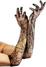 Smiffys Lace Gloves, Black