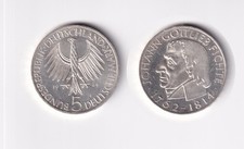 Silbermünze 5 DM 1964 J Fichte stempelglanz 