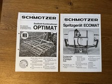 2xOrig. SCHMOTZER Spritzen Eggen Prospekt Brochure Landmaschinen Traktor D7