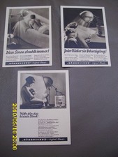 3 x alte Werbung ,Hanau Werbe-Postkarte , Kinder Gesundheit, Höhensonne, vintage