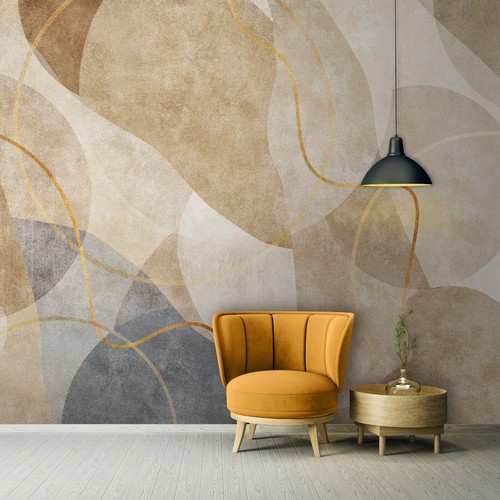 Fototapete boho beige abstrakt - beige,