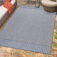 Outdoor Teppich Flachgewebe Vintage Design Wetterfest für Terrasse Balkon Küche