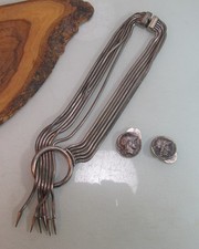 Konvolut große Manschettenknöpfe + XXL Collier Kette silberfarben (257)