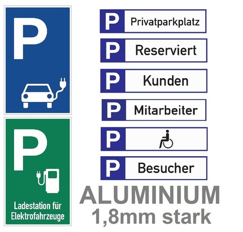 Alu parkplatzschild - alu,