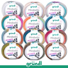 Gründl 5 x 100 g Mirabella Farbverlaufsgarn Wolle Garn Stricken Häkeln 12 Farben