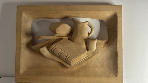 Holzbild geschnitzt stilleben - holzbild,