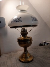 Antike Petroleumlampe messig/ vergoldet