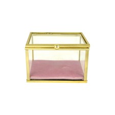 Glas Schatulle rosa gold | Schmuckkasten Schmuckkästchen Schmuckdose Dose 10 cm 