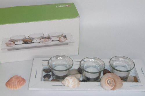 Holztablett mit - , 3