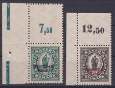 Deutsches Reich "Bayern Abschied" Mi.Nr. 131 & 133 OR je als Eckrand ** 1920