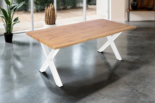 Esstisch baumkante holz - esstisch, holz-optik