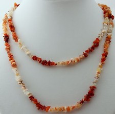 FEUEROPAL Edelstein KETTE endlos 90 cm lang Splitterkette, Halskette, Feuer opal