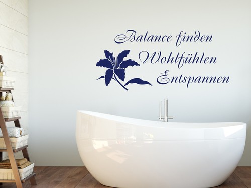 Wandtattoo wellness mit blume - wandtattoo,
