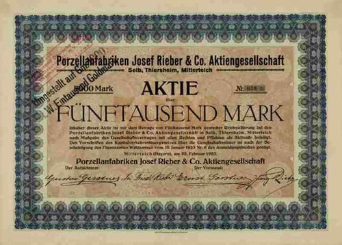 Porzellanfabriken josef rieber - porzellanfabriken,
