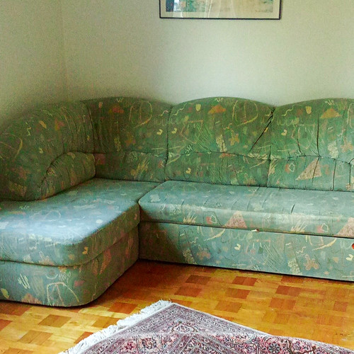Gemustertes ecksofa grün mit - gemustertes,