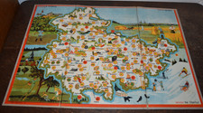 DDR Spielbrett 1954 Landkarte