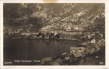 Ak Odda Norwegen, Landschaftsbild, Berge im Hintergrund, See,... - 11283271