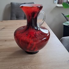 Rubin Rot Vintage Glas Vase