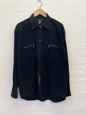 Indian Motorcycle Button Down Hemd Langarm Schwarz Cord / Vintage Größe L