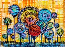 Wandbild zierbäume auf einem - wandbild:,