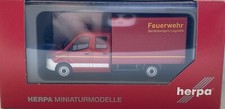 HERPA MERCEDES SPRINTER DOKA KOFFERAUFBAU FEUERWEHR GERÄTEWAGEN LOGISTIK NEUTRAL