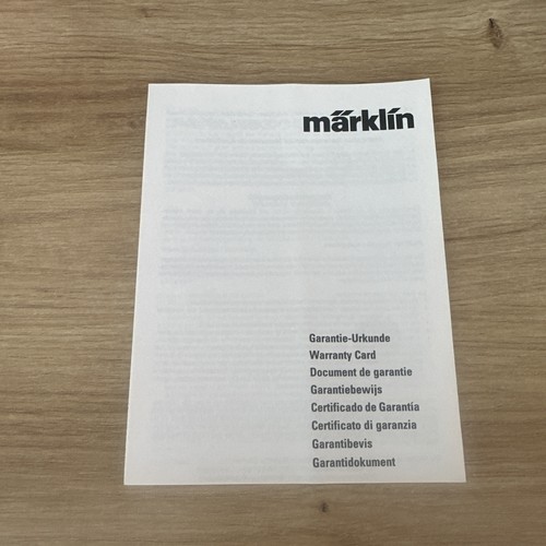 Märklin garantie urkunden - garantie,